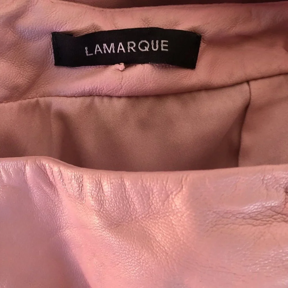LAMARQUE X REVOLVE Aricia Skirt Mini Orchid Pink Pastel Leather 6 NWT $375 - Picture 8 of 8
